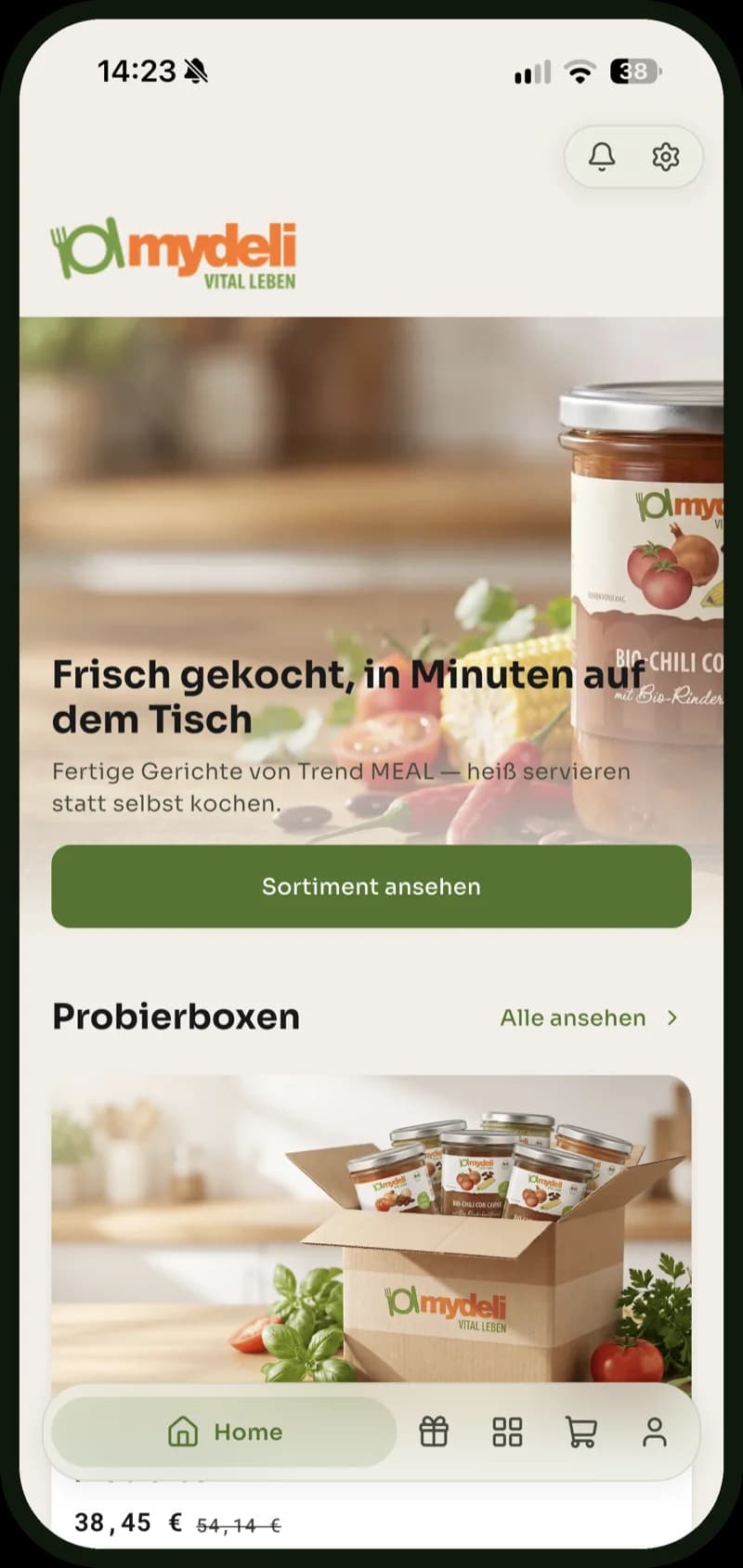 Die Small Shop App auf einem iPhone